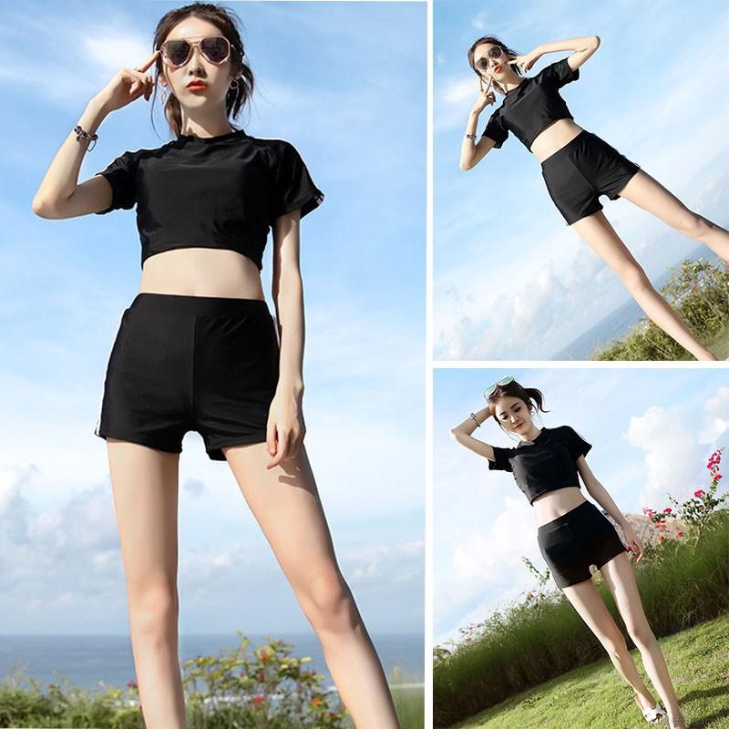 [Mã FAMAYWA giảm 10K đơn 50K] Bộ Đồ Bơi Ngắn Tay Màu Trơn Đơn Giản Cho Nữ | BigBuy360 - bigbuy360.vn