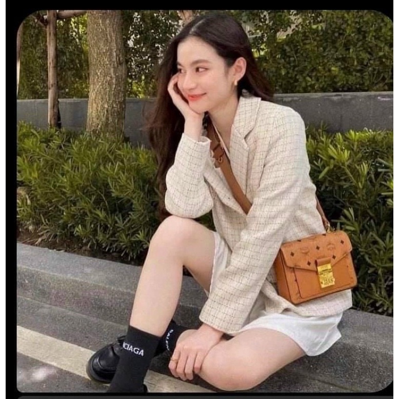 ♥️Hàng xuất xịn-Túi MCM đeo cheo size 21cm,full box
