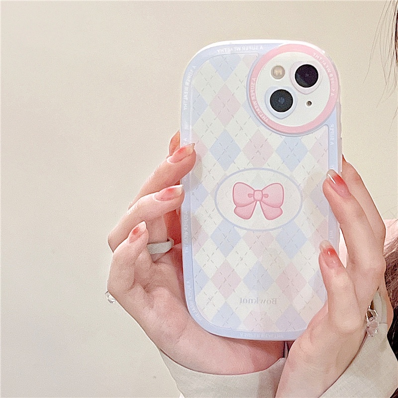 Ốp lưng IPhone  trong bo góc nơ hồng 6/6s/6plus/6splus/7/7plus/8/8plus/xs/11/12/13/14/Pro/Plus/Promax TBT23