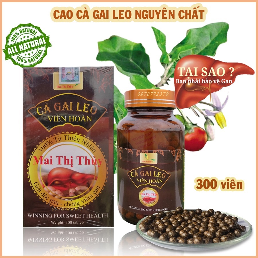 Cao Cà Gai Leo Hộp 300 Viên Nén - Bổ gan, mát gan, hạ men gan, phục hồi tế bào gan