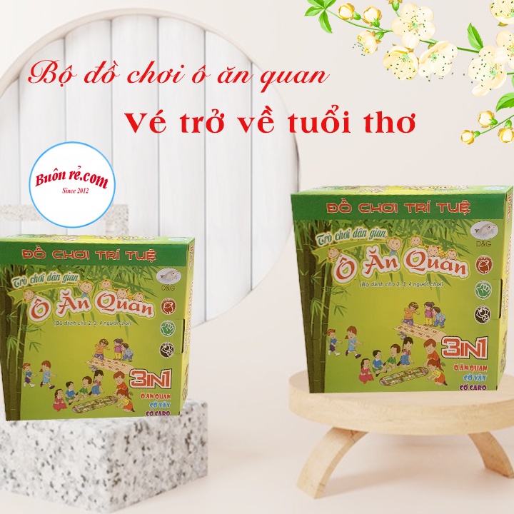 Bộ trò chơi dân gian Ô Ăn Quan 3 in 1( ô ăn quan; cờ vây; cờ caro) cho trẻ  – Buôn rẻ 01351