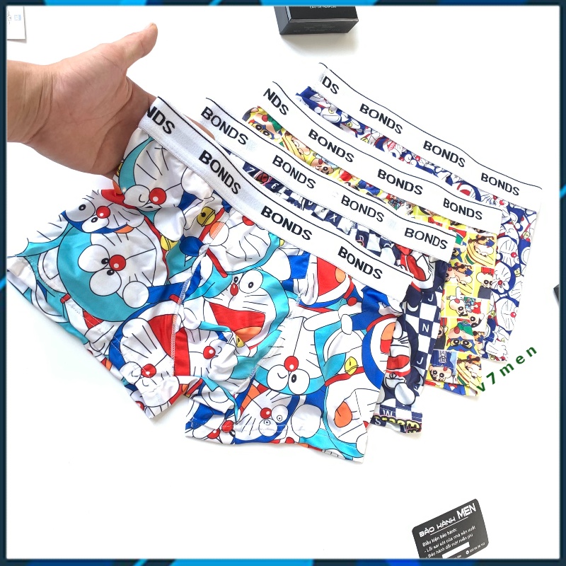 [ Free Ship ] 4 Quần sịp quần lót nam thun lạnh cao cấp họa tiết nhân vật hoạt hình doremon,chuột mickey