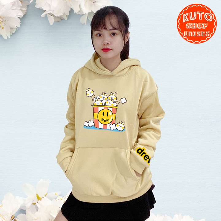 ÁO HOODIE DREW Nỉ Ngoại Cao Cấp In Pet Siêu Bền Siêu Đẹp (HD2850 - Giỏ Thỏ - Kèm Ảnh Thật)