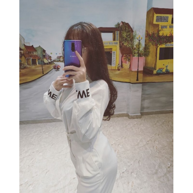 Áo sơ mi bo tay thêu form rộng