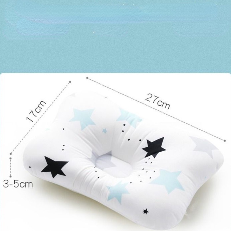 Gối Ngủ Định Hình Đầu Bằng Cotton Thoáng Khí Chống Bẹp Đầu 24 Giờ In Họa Tiết Hoạt Hình Cho Bé Sơ Sinh