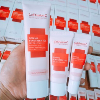 { 10ml/20ml/50ml} Kem Chống Nắng Nâng Tone da Cellfusion C Toning Sunscreen 100 SPF50+/PA++++