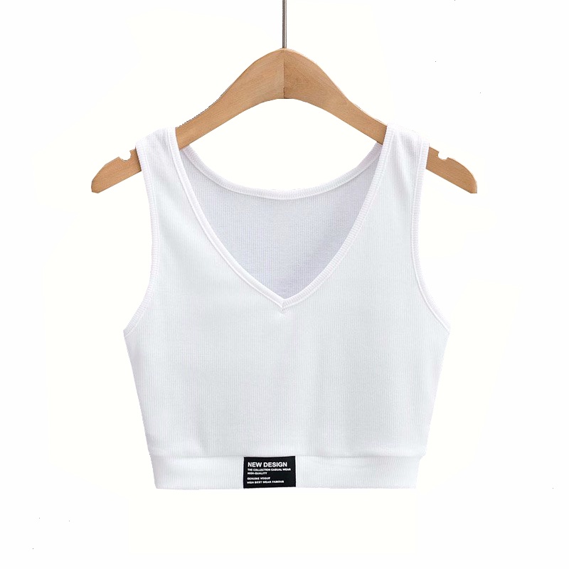 Áo Ba Lỗ Không Tay Cổ V Cổ Tim Dáng Bo Croptop Tag NEW DESIGN Chât Thun Tăm Cao Cấp Sugal TOP NU 030V2