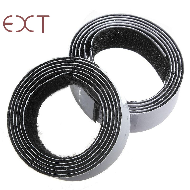 1m x20mm Self Adhesive Sticky Hook And Loop Roll Strap Black