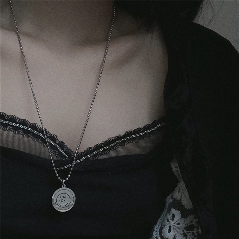 Dây Chuyền Mặt Tròn Hình Snoopy Charlie Dễ Thương Cho Cặp Đôi