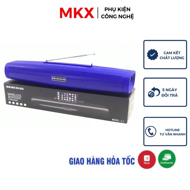 Loa Bluetooth Bombass L1, Thiết kế đẹp âm thanh cực đỉnh có sạc pin 1200mAH + khe cắm thẻ nhớ usb
