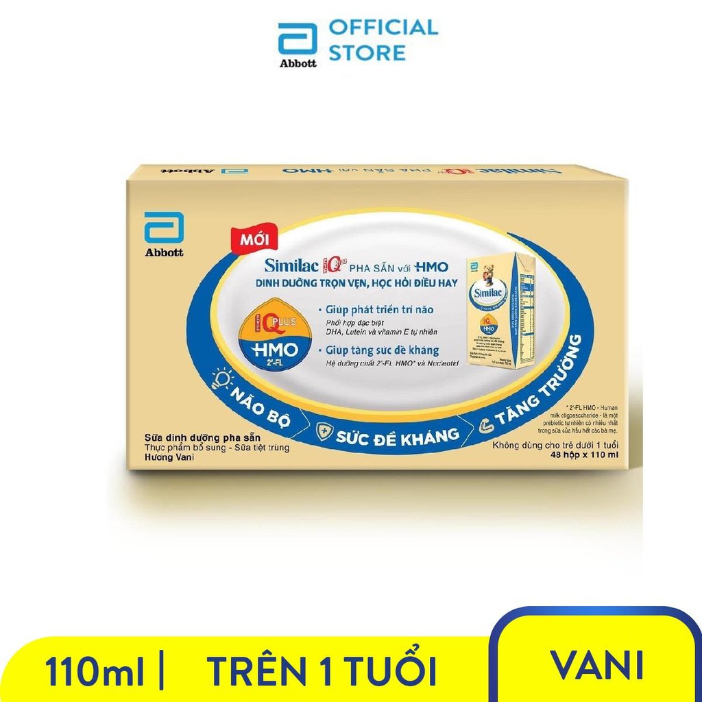 (Vani HSD: 22/02/2022 )Thùng 48 hộp sữa nước Similac Eye-Q 4 110ml  trẻ từ 1 tuổi