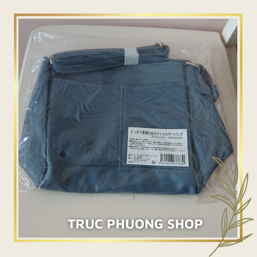 Túi xách nữ đẹp đeo chéo màu xanh Creyshish Blue khóa kéo mạ vàng nổi bật phong cách japanes cho bạn gái xinh đẹp