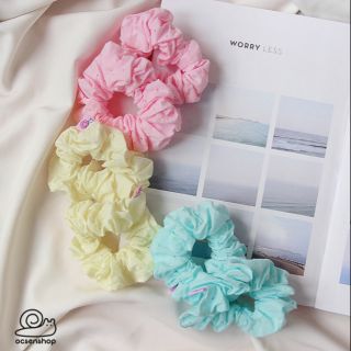 Ốc Sên Shop - Scrunchie vải thô dập lỗ