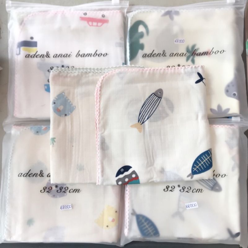 Set 5 Chiếc Khăn Mặt, Khăn Xô Sữa Aden Sợi Tre Cao Cấp