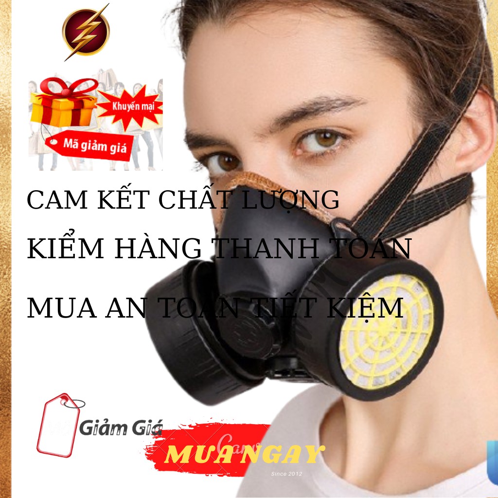 Bộ Kính Và Mặt Nạ Phòng Độc NP-3 Lọc Khí Độc, Dung Phun Sơn, Phun Thuốc ,Khoái Bụi ,Phòng Dịch Chính Hảng Giá Rẻ