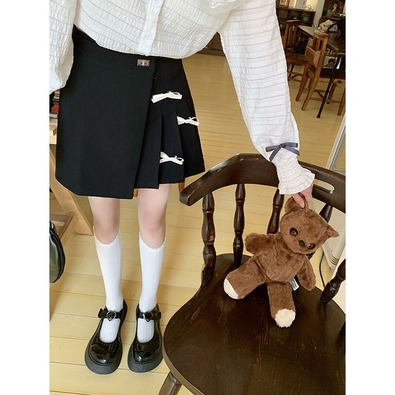 Chân Váy Chữ a Xếp Ly Đính Nơ Dễ Thương Cho Nữ  tao bao