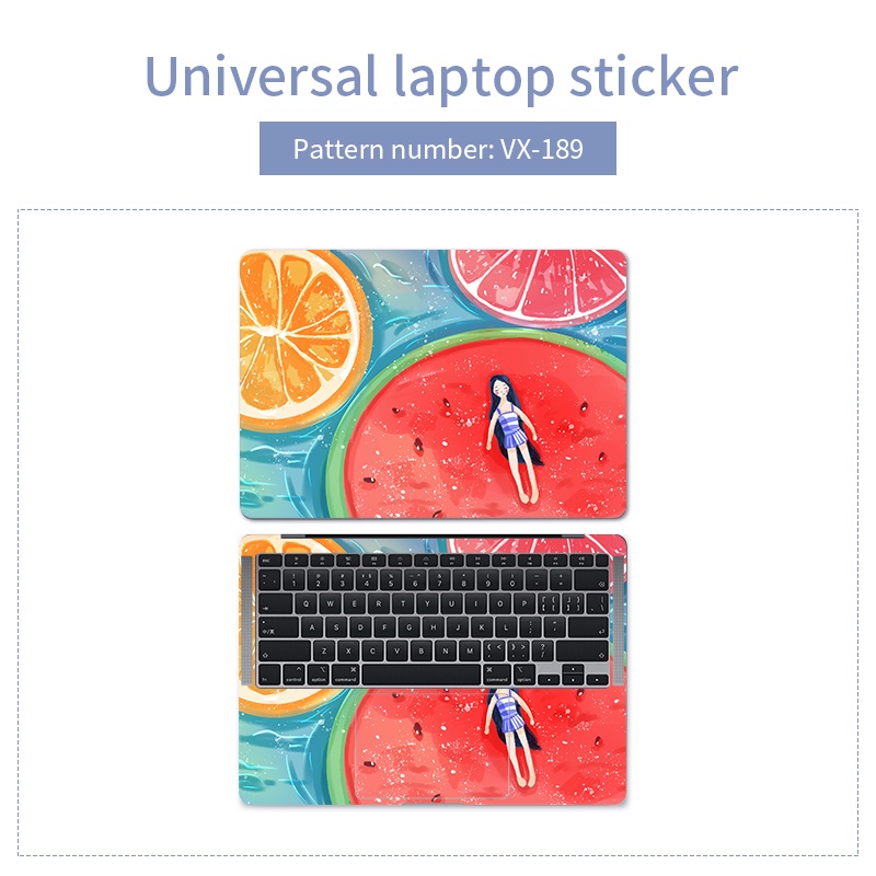 2 pcs decal skin laptop miếng dán máy tính Trái cây mùa hè for acer macbook hp asus dell