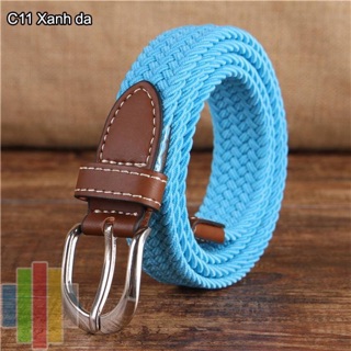 Thắt lưng nữ vải dù co giãn bản nhỏ 2,5 cm - nhóm màu trơn