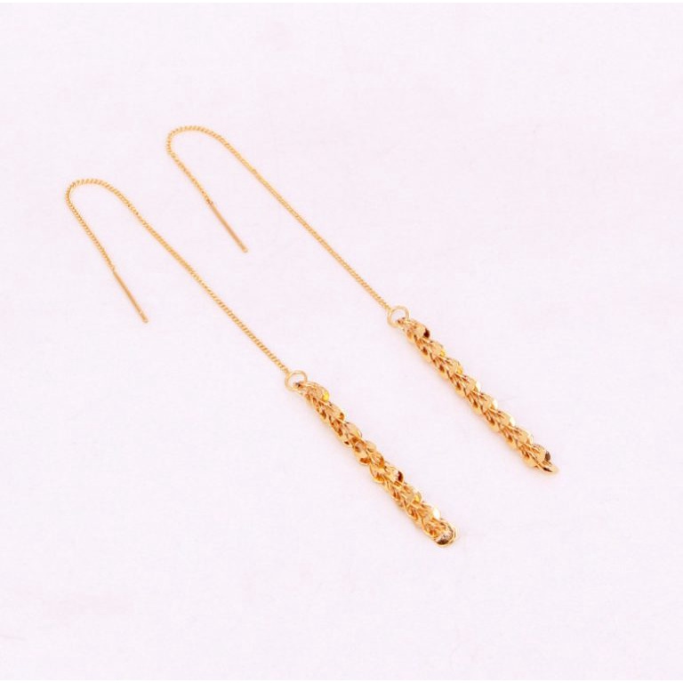 Bông Tai Chuỗi Dài Tòn Ten Titan Không Đen TT 4007