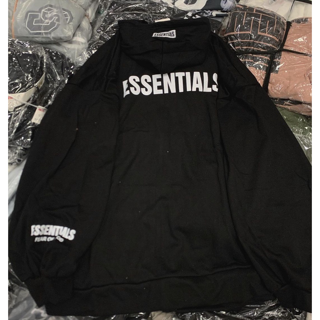 Áo Hoodie Essential Unisex Nam Nữ nỉ bông dày dặn màu be Oversize phong cách Hàn Quốc Ulzaang | BigBuy360 - bigbuy360.vn