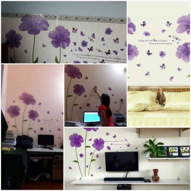 Decal hoa chiều tím.