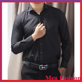GIẢM GIÁ HOT Áo sơ mi dài tay nam chất đẹp màu đen có bigsize