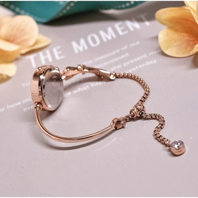 Đồng Hồ Nữ KIMIO 6435 Lắc Tay Nữ Tiểu Thư Nơ Đính Đá Điệu Đà Cực Xinh