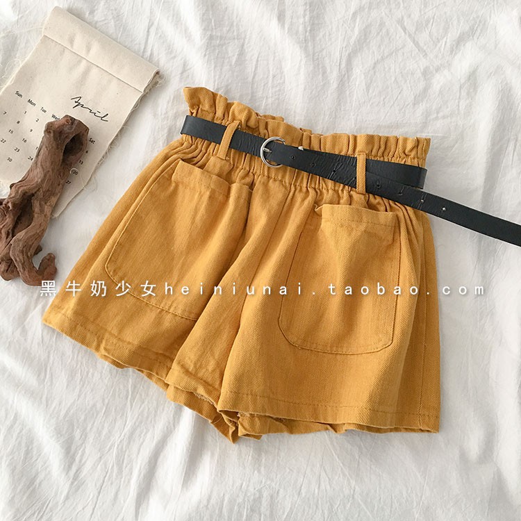 [CÓ SẴN FREESHIP ĐƠN 50K] Quần shorts kaki hai túi lưng thun kèm belt