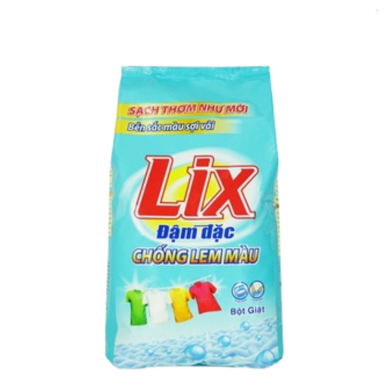 Bột giặt Lix chống lem màu 800gr EM800 làm sạch mọi vết bẩn cứng đầu giữ quần áo bền màu sợi vải sạch thơm như mới