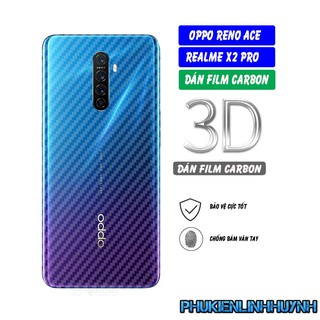Oppo Reno Ace, Realme X2 Pro_Dán Film Carbon mặt lưng chống trầy, không bám vân tay