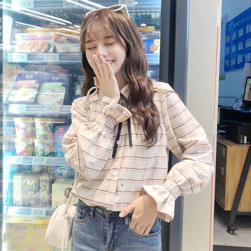 Áo Sơ Mi Tay Dài Dáng Rộng Họa Tiết Kẻ Sọc Phong Cách Hàn Quốc Thời Trang 2022 Mới Cho Nữ