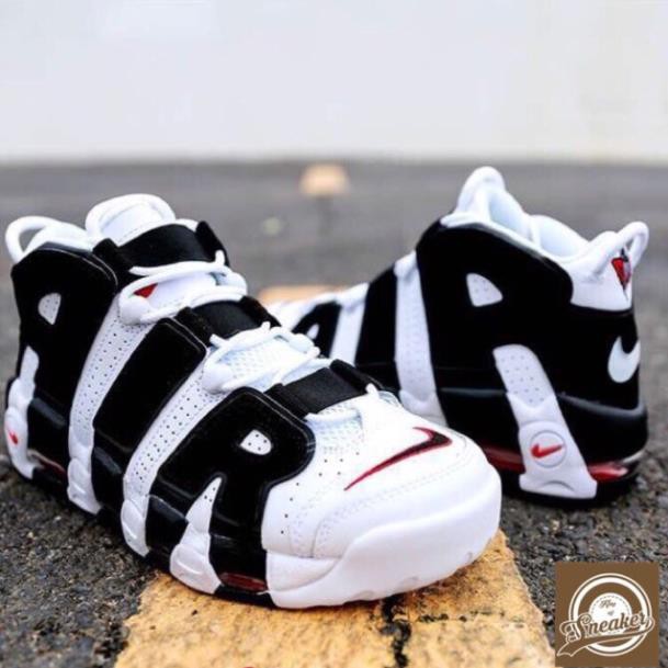 HOT 12.12 HẠ GIÁ | Real | Giầy thể thao nam nữ AIR UPTEMPO Trắng sọc đen (FULLBOX) * :