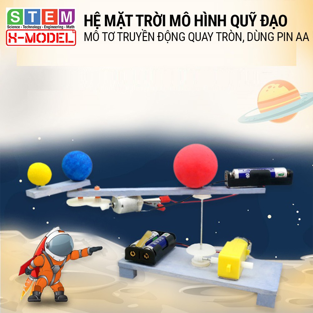 Đồ chơi thông minh STEM mô hình lắp ráp Hệ Mặt Trời quỹ đạo (Mặt trời- Trái Đất- Mặt trăng) ST109 XMODEL cho bé