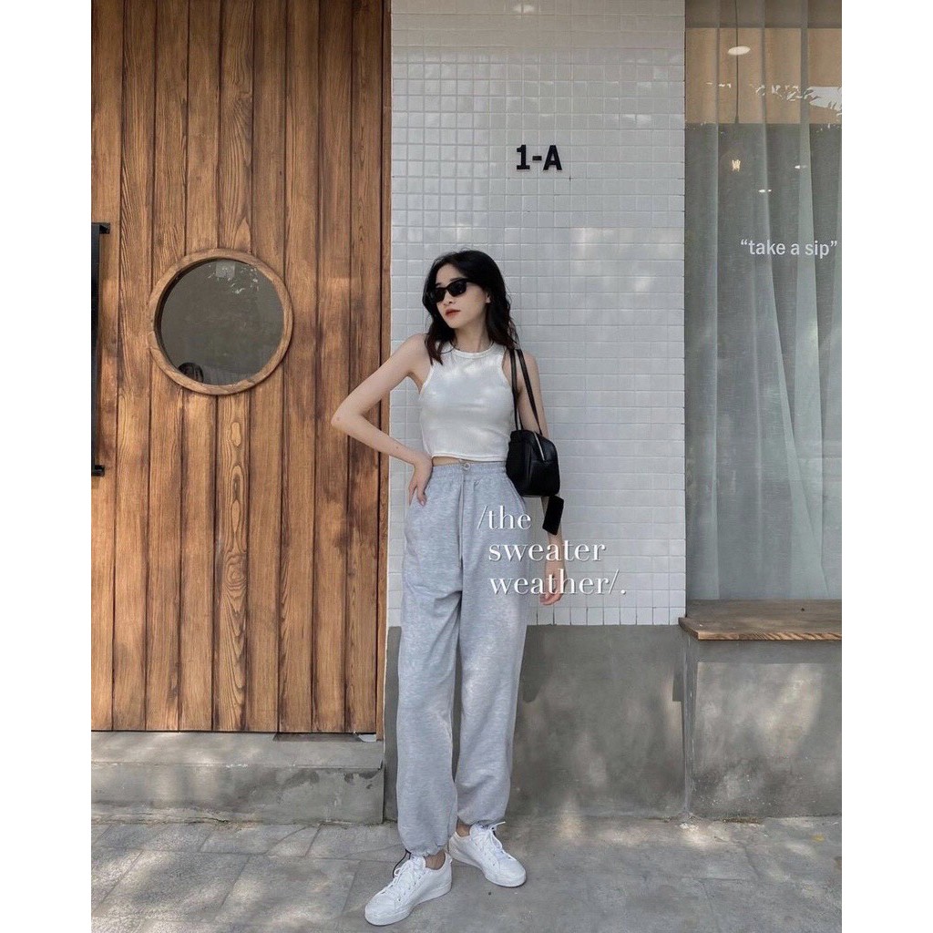 [Ảnh thật] Quần thể thao jogger nỉ rút ống