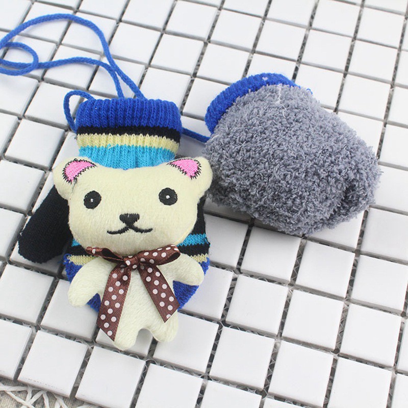 Găng tay len giữ ấm co giãn cho bé trai/gái 1-3 tuổi