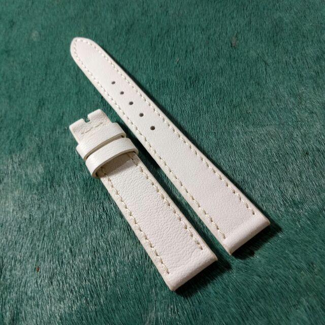 DÂY ĐỒNG HỒ DA BÒ MÀU TRẮNG đủ size từ 10mm - 20mm