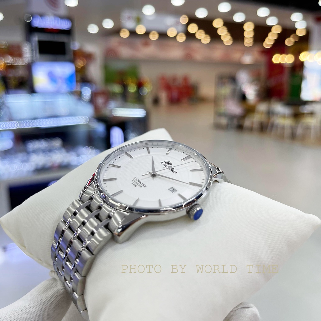 Đồng hồ nam Pafolina 5027M dây thép Full Box , kính sapphire chống xước chống nước 5ATM bảo hành 3 năm