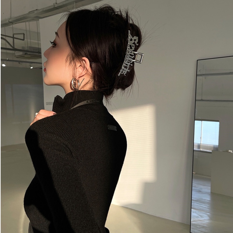 Iamcplus Kẹp Tóc Kim Loại Loại Mịn Cài Sau Lưng