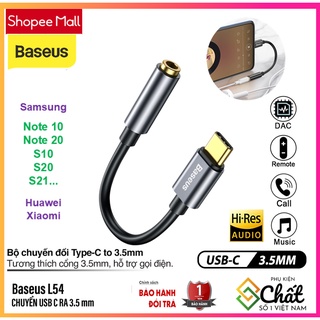 Đầu chuyển Type C sang Audio AUX 3.5mm Baseus L54 (Type-C Male to 3.5mm ) dùng cho Samsung , Xiaomi , Huawei , OPPO