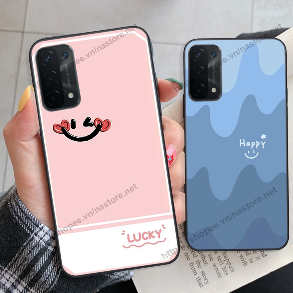 Ốp lưng Oppo A54 / A55 4G / A55 5G mặt cười, họa tiết caro đơn giản đẹp cute