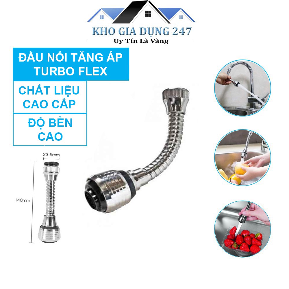 ✨Đầu Nối Tăng Áp Vòi Rửa Bát Turbo Flex Xoay 360 Độ✨ Chất Liệu Cao Cấp, Độ Bền Cao