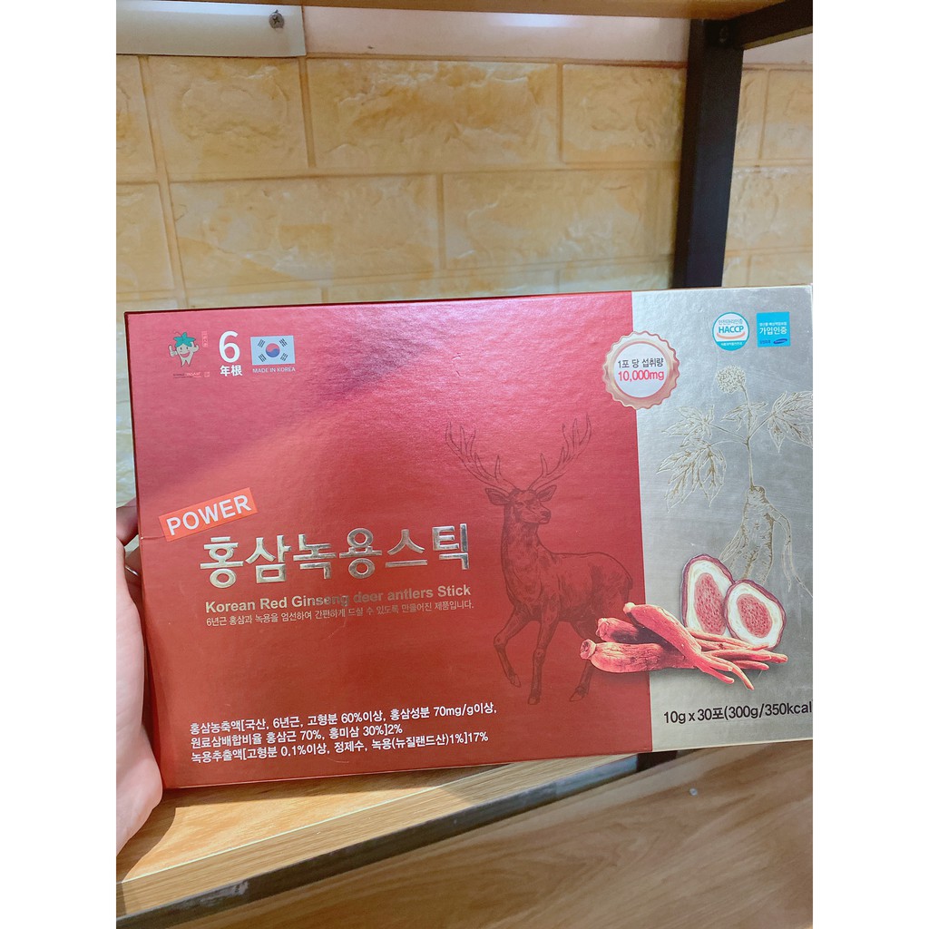 Que Hồng Sâm Lộc Nhung Hươu (Korean Red Ginseng deer antlers Stick)