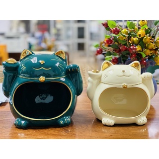 Tượng mèo đựng chìa khóa, tượng mèo trang trí, tượng trang trí phòng khách - Gia Dụng Đức Minh