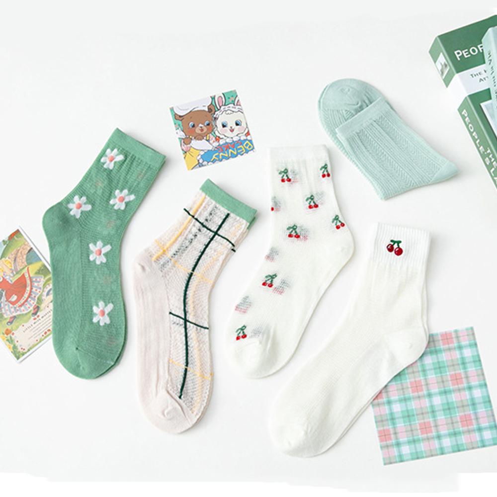 Tất Lưới Trong Suốt Họa Tiết Cherry Phong Cách Hàn Quốc VANES1