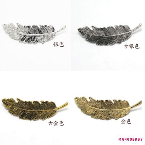 ♬MG♪-Hot fashion Feather Women Leaf Feather Hair Clip Hairpin Barrette Bobby Pin Hair Accessories