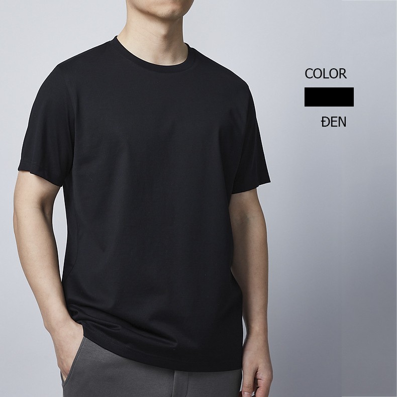 Áo thun nam cổ tròn basic tee thiết kế trơn unisex cộc tay vải cotton co giãn 4 chiều | BigBuy360 - bigbuy360.vn