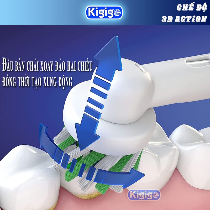 Bàn chải điện Oral B Pro 3 3000 - Bàn chải đánh răng điện Oral B chính hãng Máy đánh răng tự động cho bé và người lớn