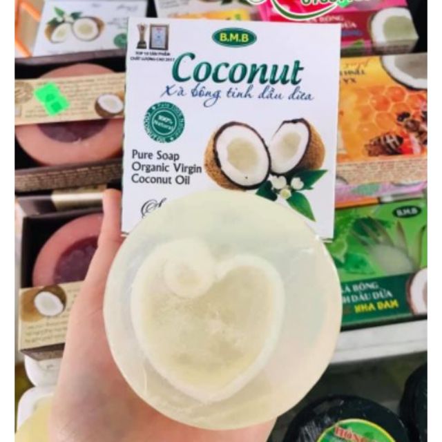 Xà bông tinh dầu dừa coconut B.M.B 1cuc có hộp