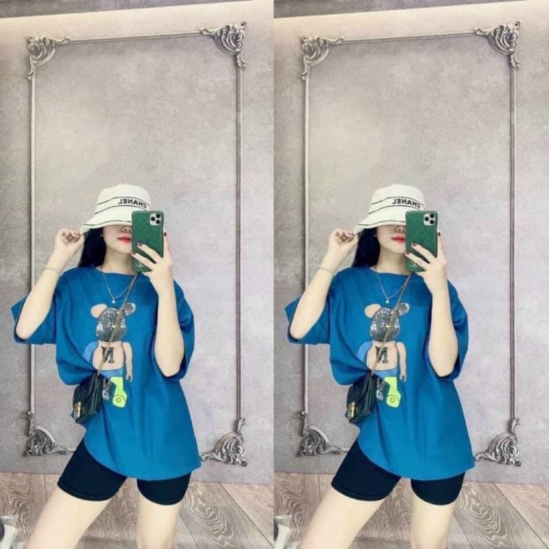 Set bộ thun quần ngố áo thun form rộng Bear cho nữ 1991x shop