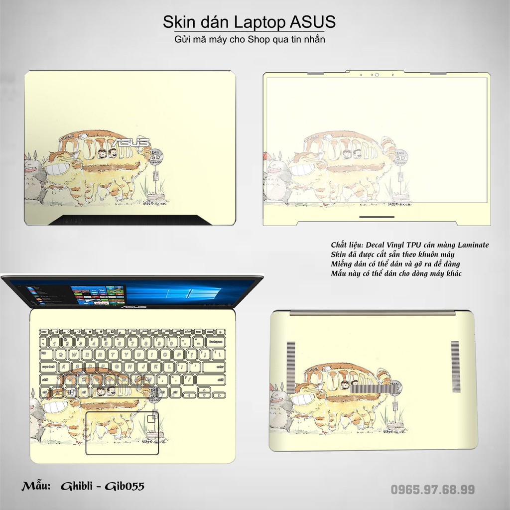 Skin dán Laptop Asus in hình Ghibli nhiều mẫu 9 (inbox mã máy cho Shop)